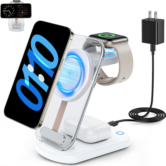 2026 Traveling Wireless Mag-Safe Fast Charging Station, White