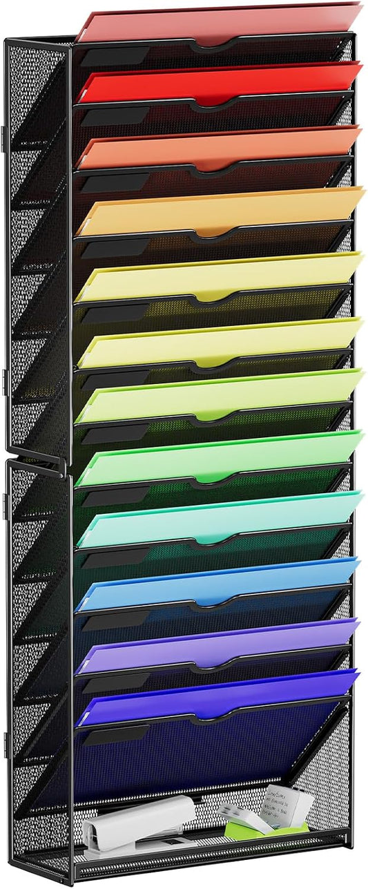 Marbrasse Wall File Holder 13-Tier Hanging Wall File Organiz