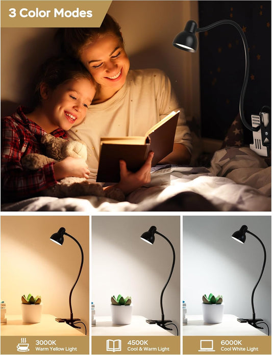 Clip-on Reading Light, 3 Color Modes