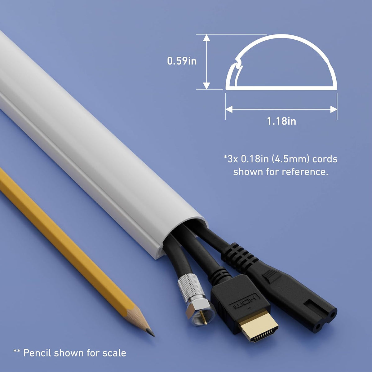157in Cord Cover Kit, Self-Adhesive Wire Hiders