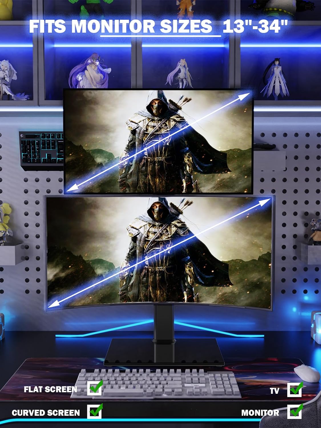 Dual Monitor Stand, 34 Inch