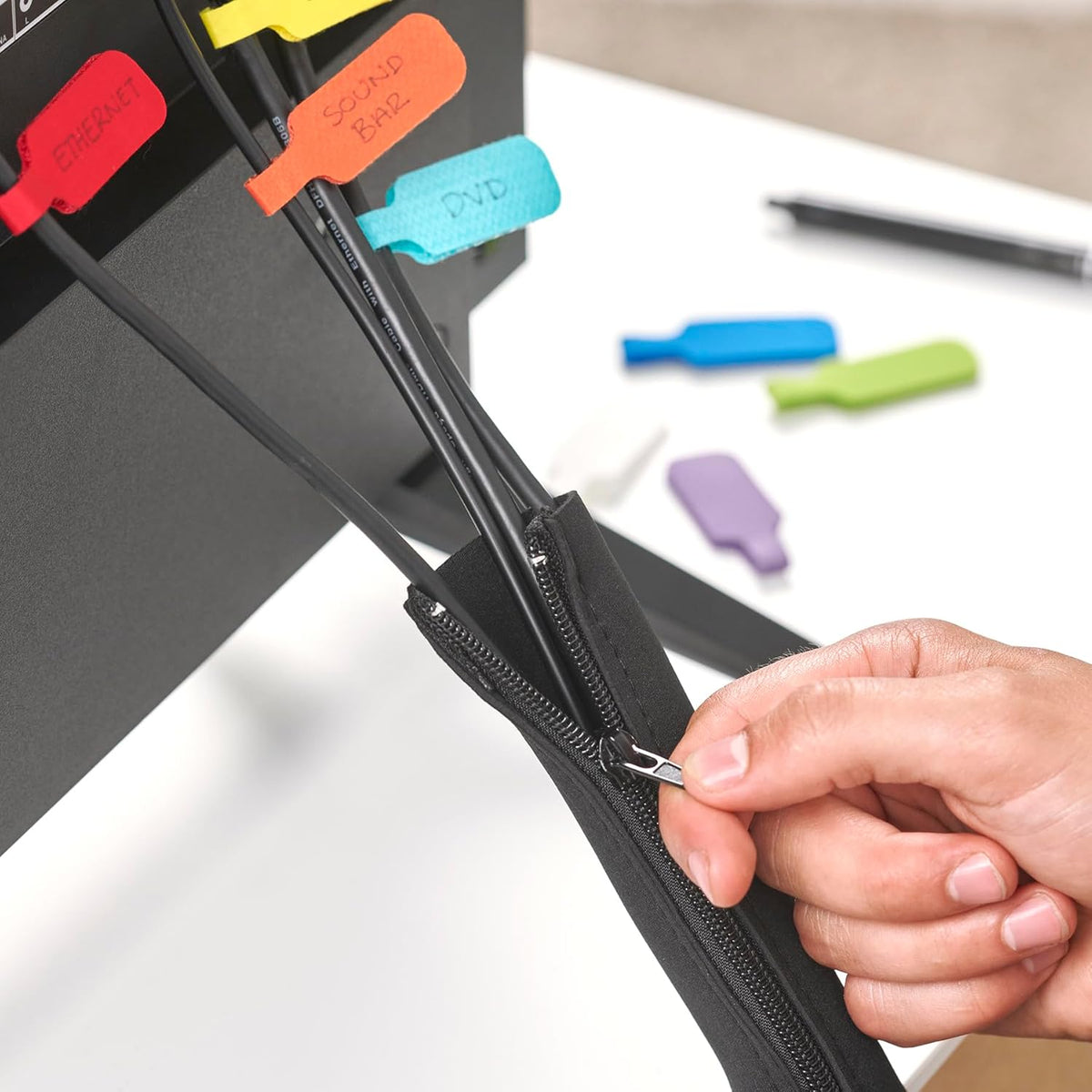 Zipper Cable Sleeve by Wrap-It Storage, 24 x 4