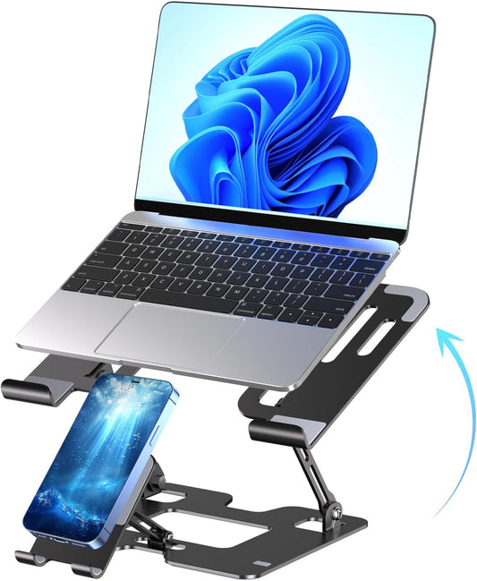 Ergonomic 2-in-1 Laptop Phone Stand