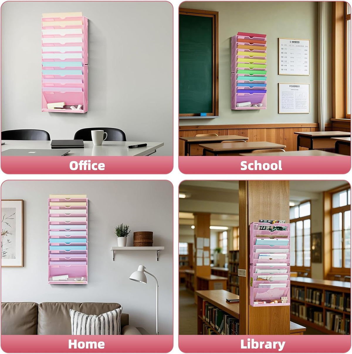 Wall File Holder 11-Tier Hanging Wall File Organizer