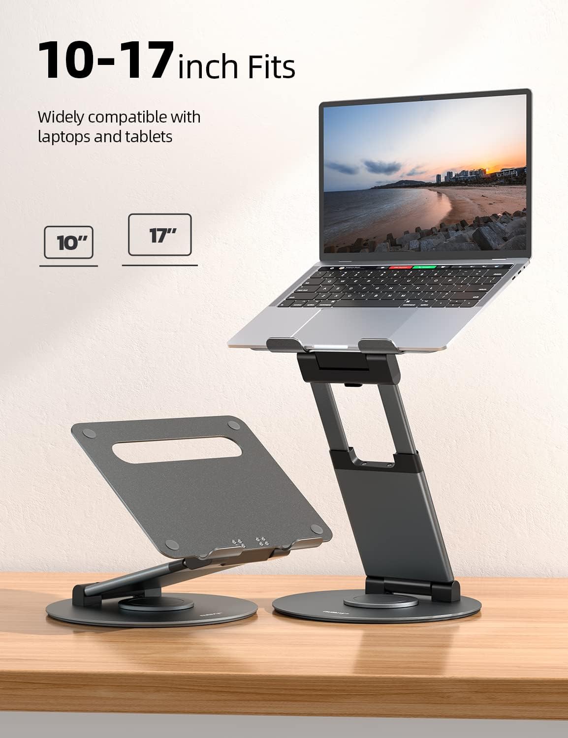Telescopic 360 Rotating Laptop Stand, Gray