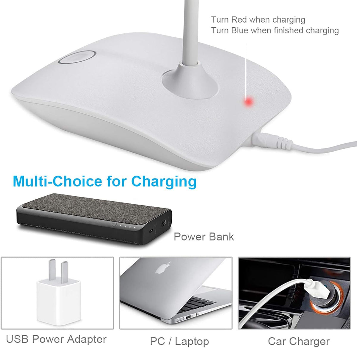 LED Desk Lamp with Flexible Gooseneck 3 Level Brightness