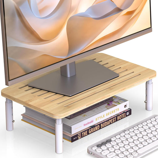 Bamboo Monitor Stand Riser, Natural