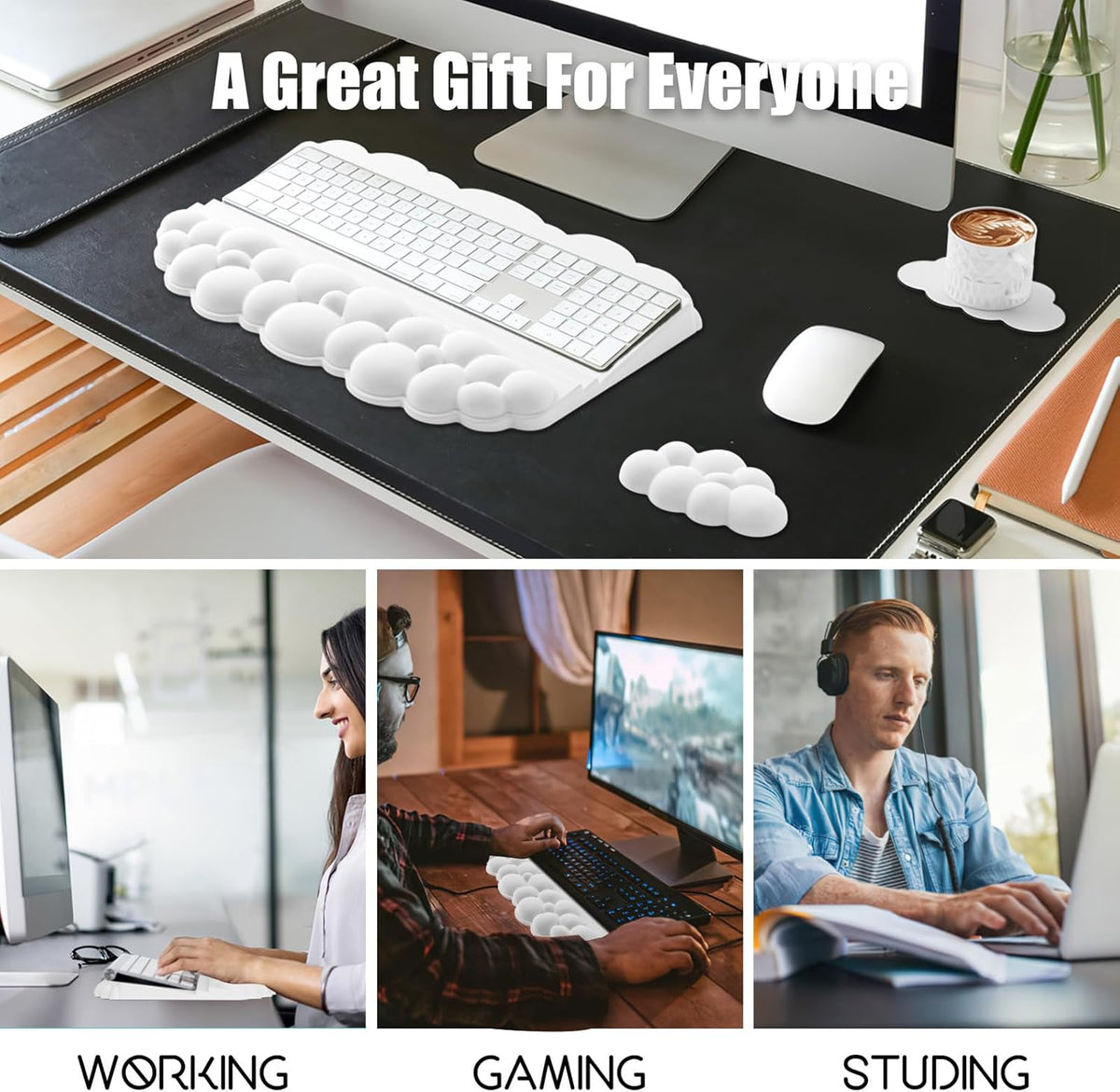 Ergonomic Wrist Rest, White