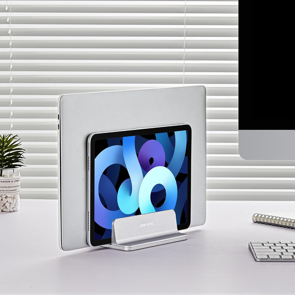 Vertical Laptop Stand, Silver, 17.3 inches