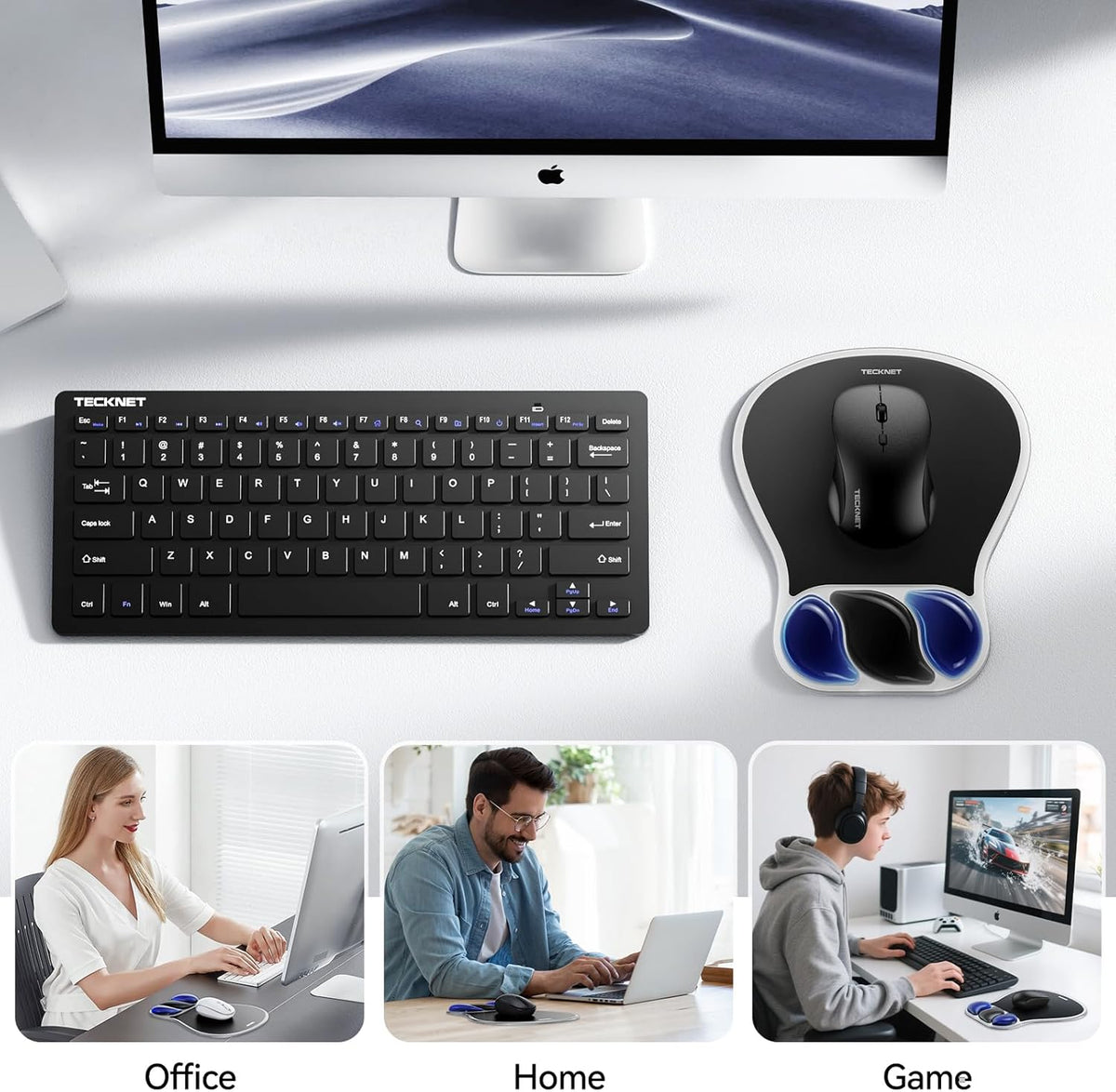 Gel Mouse Pad with Wrist Rest, Black