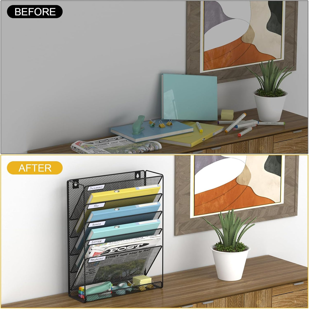 Hanging Folder Organizer Mesh 6 Tier