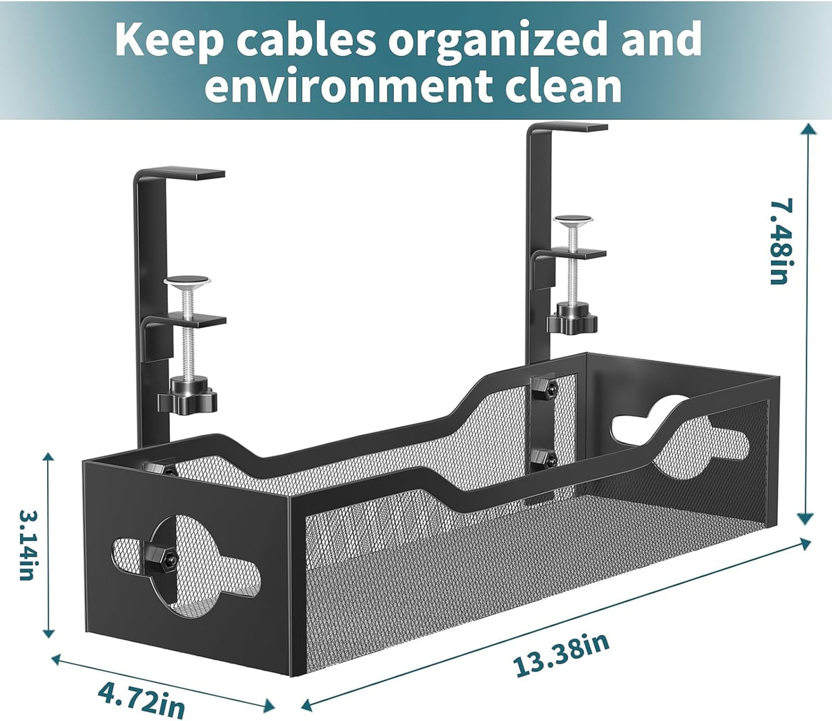 Under Desk Cable Management Tray No Drill