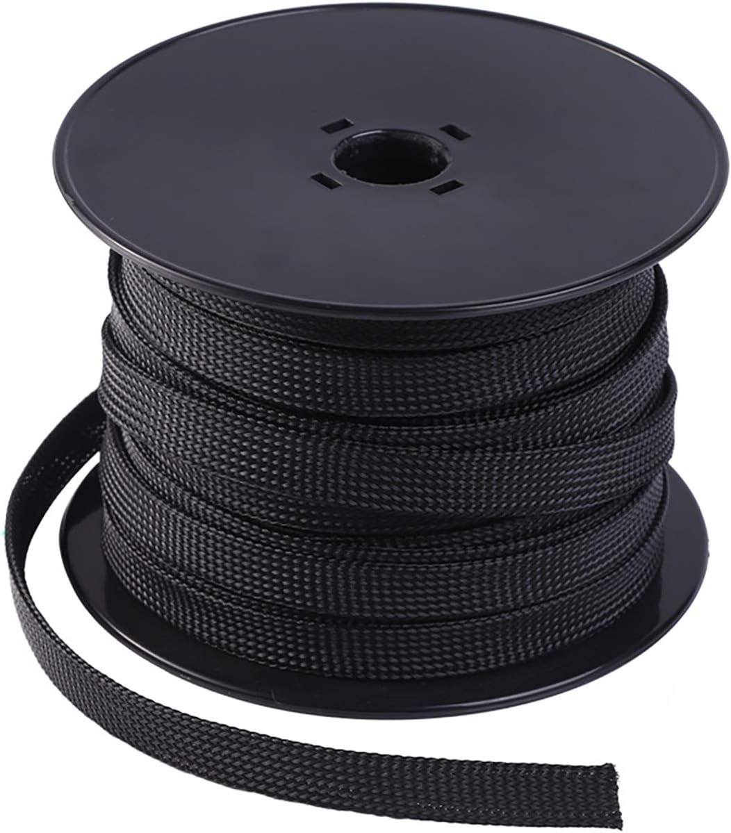 100ft, 1/4 inch PET Braided Expandable Cable Sleeve