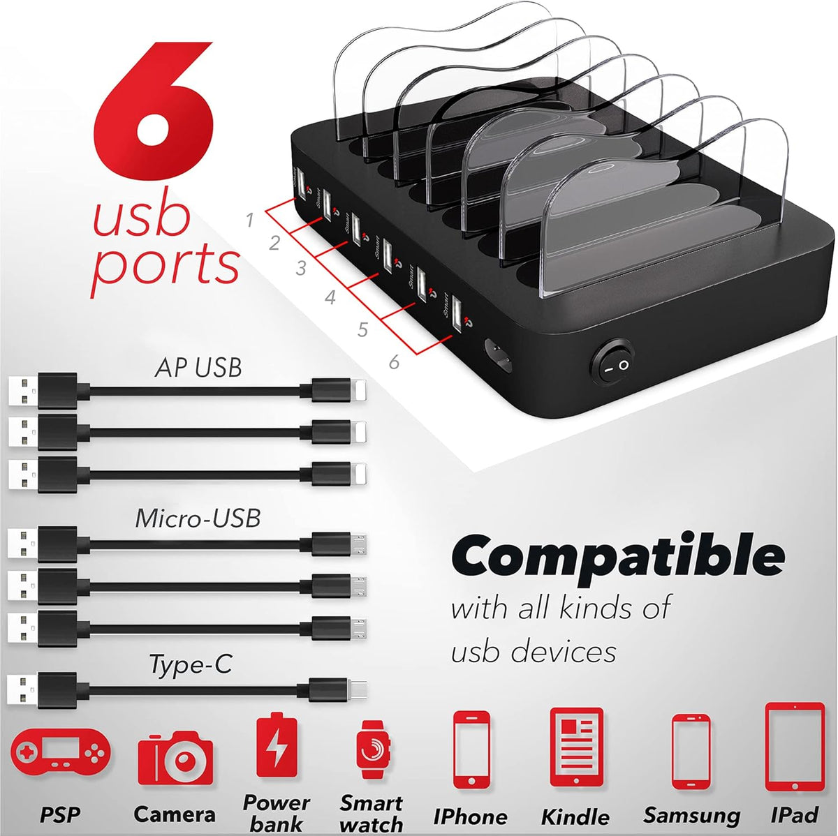 USB Charging Station, Black