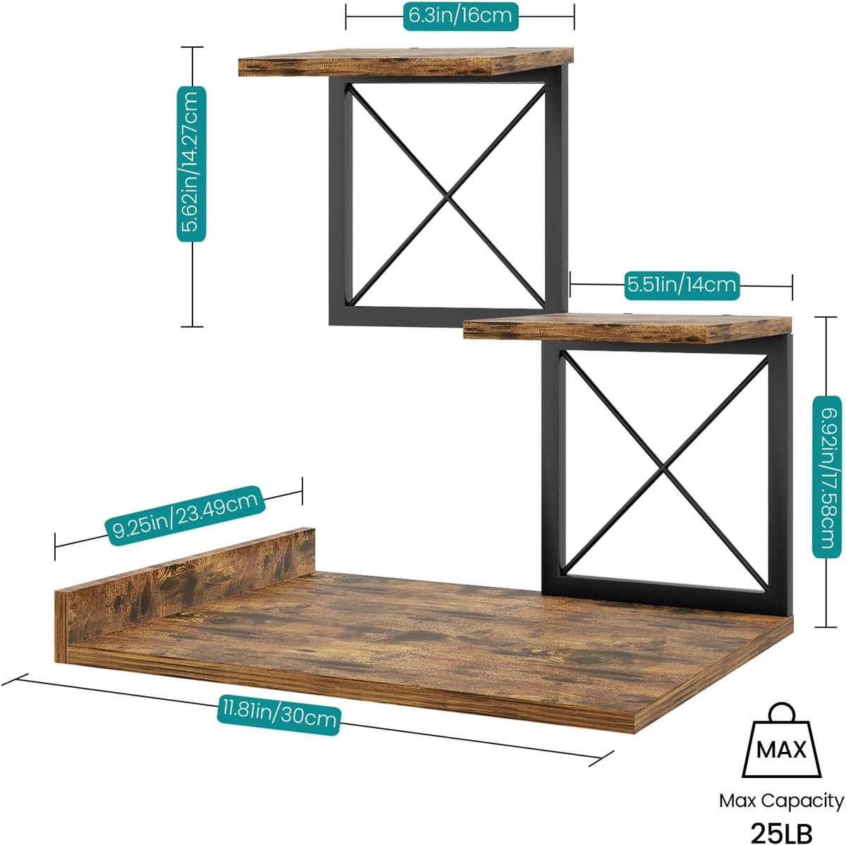 Desk Shelf Organizer, Wood Desktop Organizer Small Bookshelf