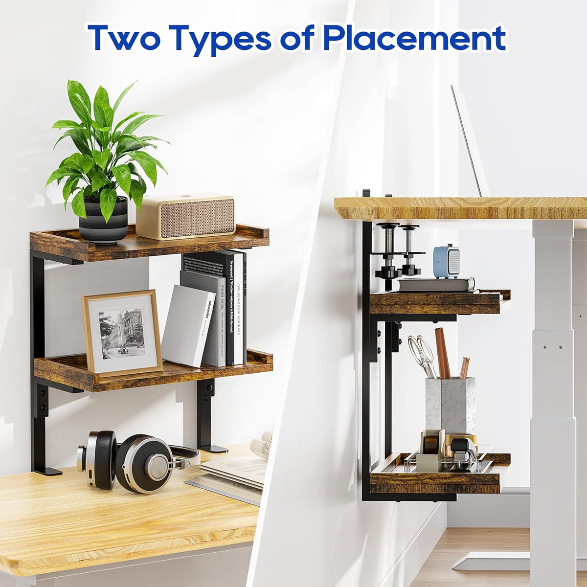 Clamp On Desk Shelf 2-Tier