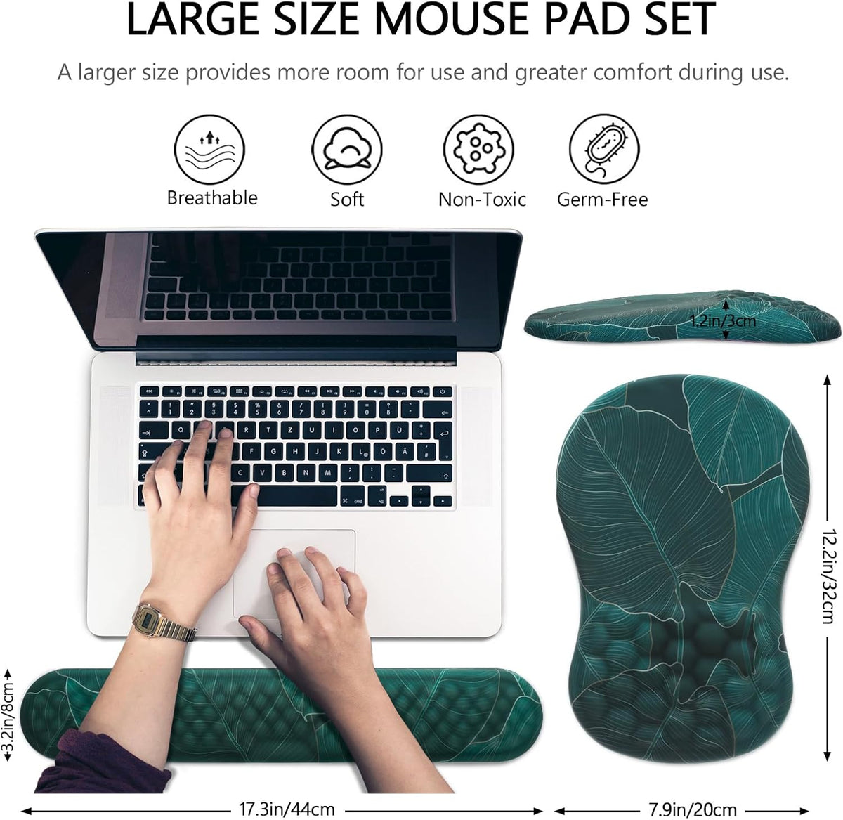 Mouse Pad Wrist Support, Green