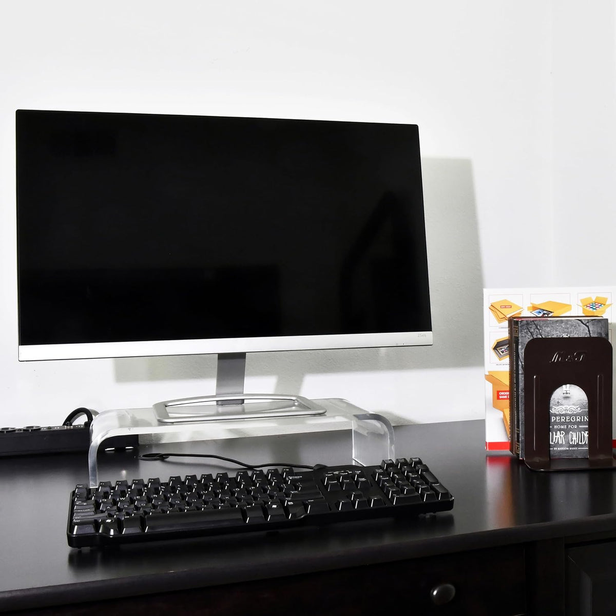 AMT Premium Acrylic Clear Monitor Riser Laptop/PC/Multimedia Monitor