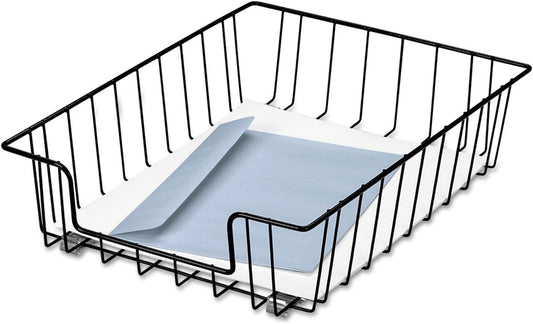 Workstation 3" Letter Desk Tray Organizer, Wire, Black (60112)