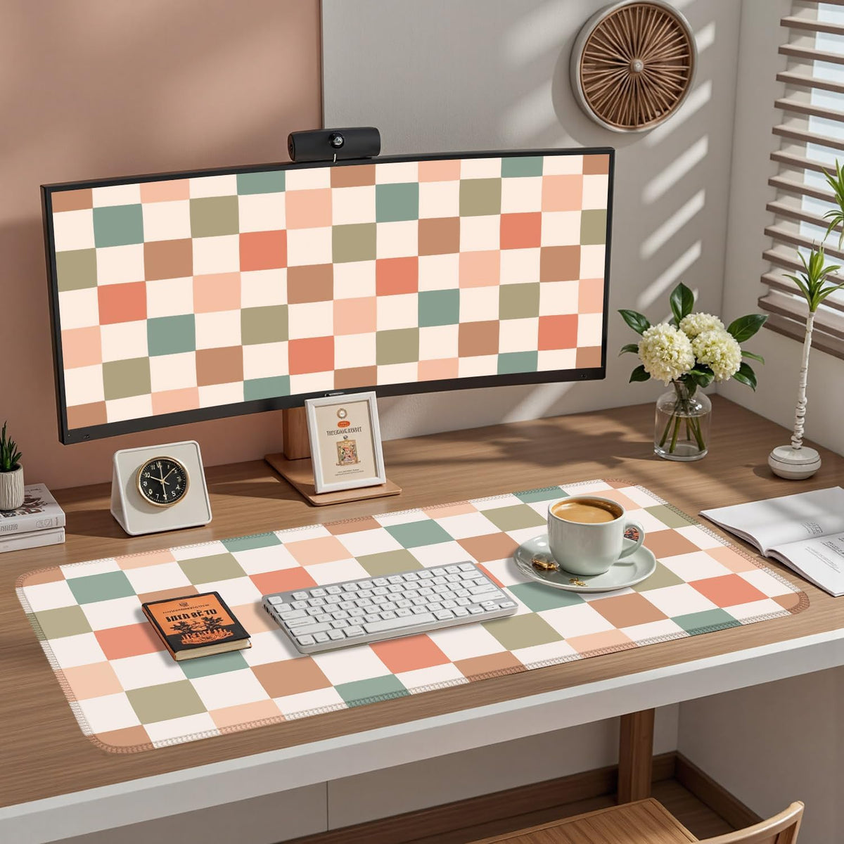 Boho Checkered Desk Mat