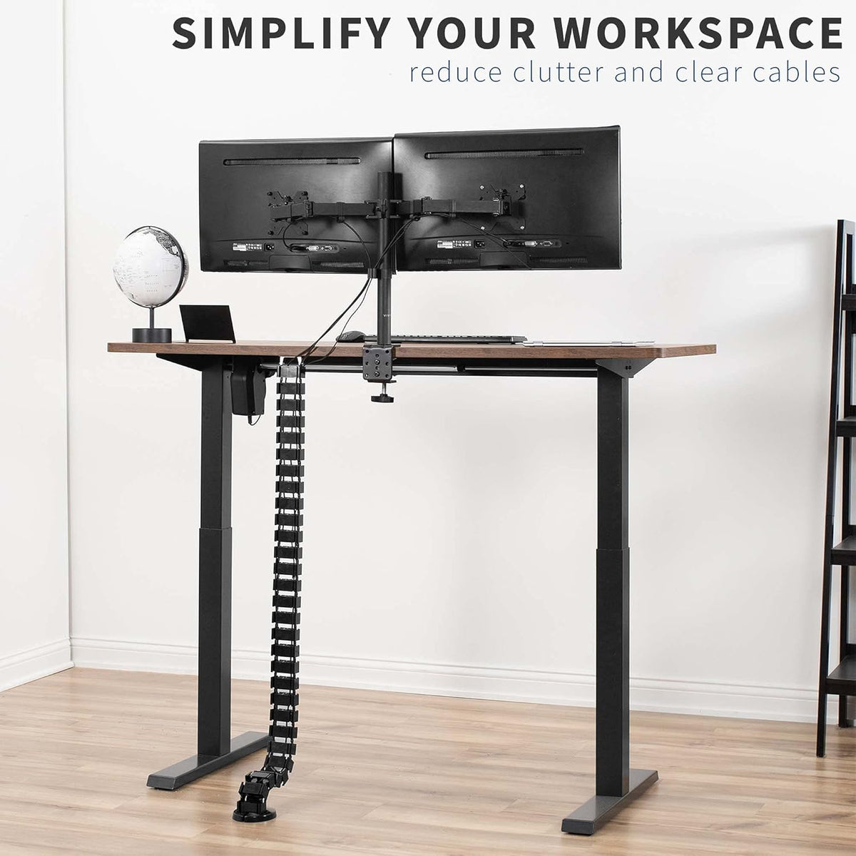 Under Desk Vertebrae Cable Management Kit, Black