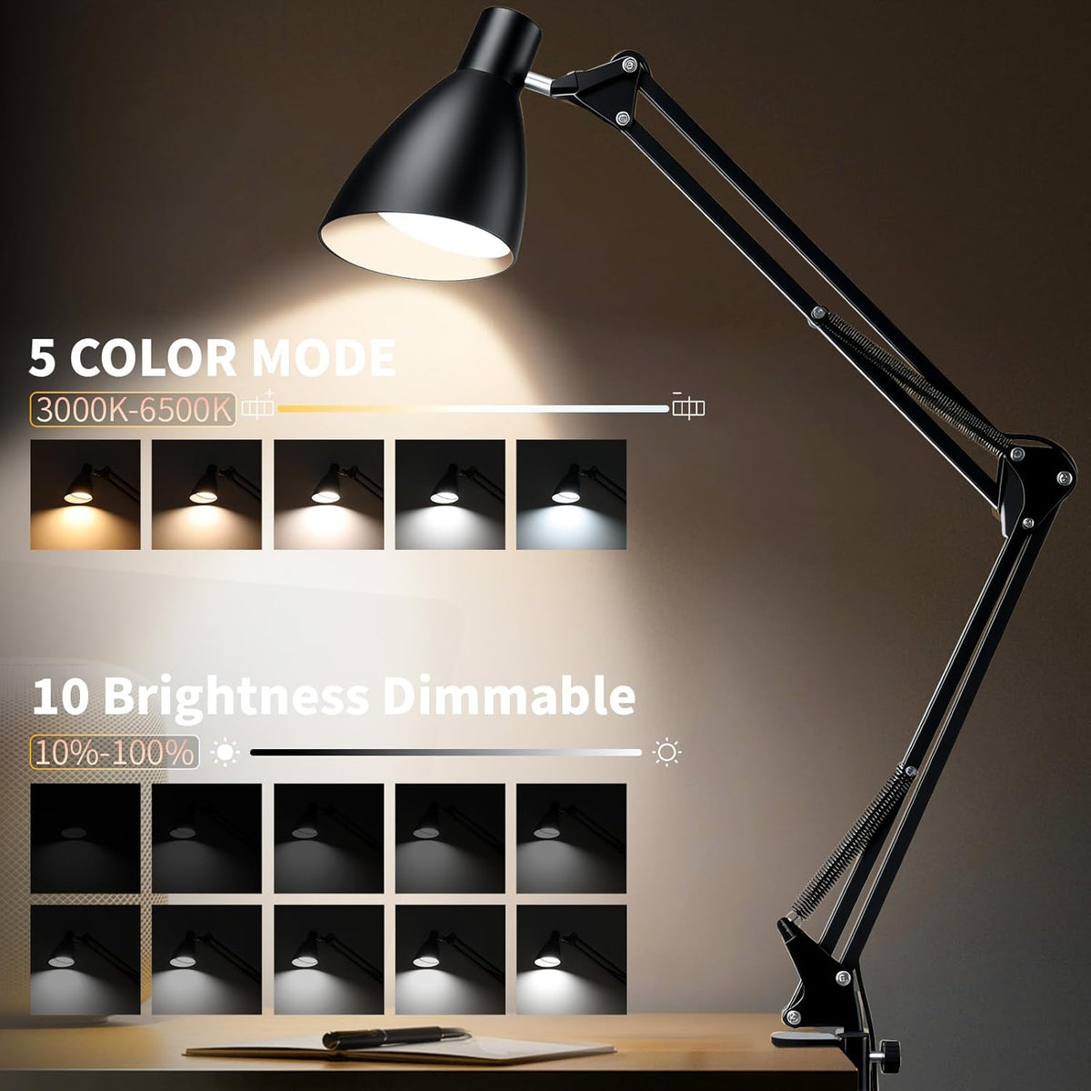 Led Desk Lamp, Black