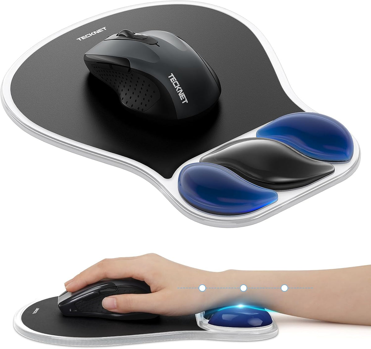 Gel Mouse Pad with Wrist Rest, Black