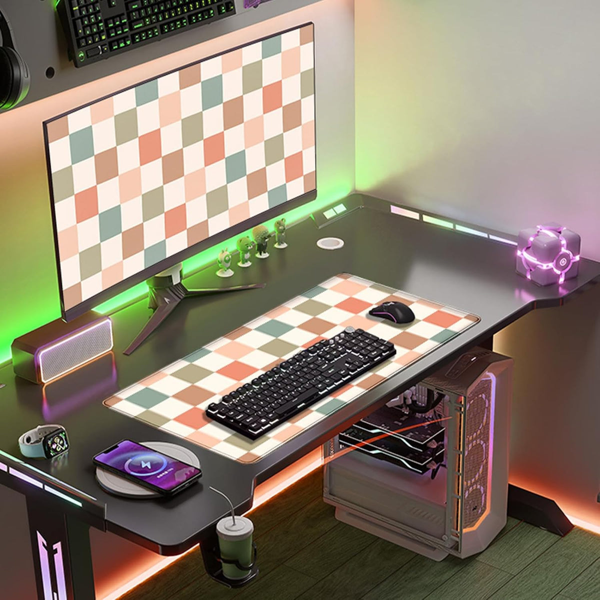 Boho Checkered Desk Mat