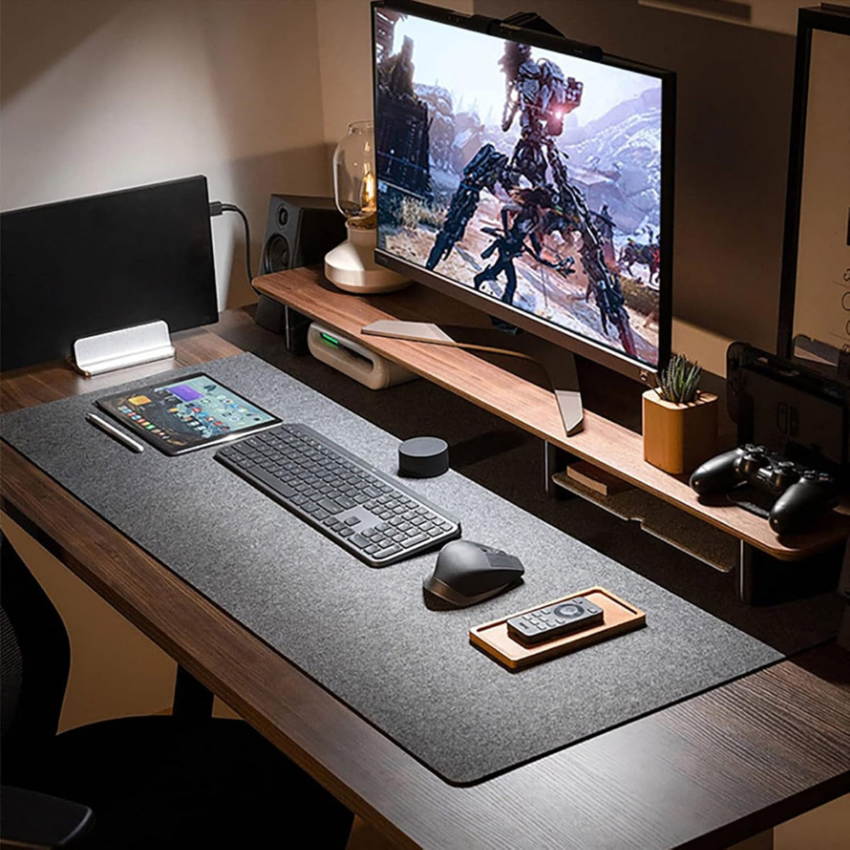 Large Felt Desk Mat, 40''x16'' Full Keyboard and Mouse Pad