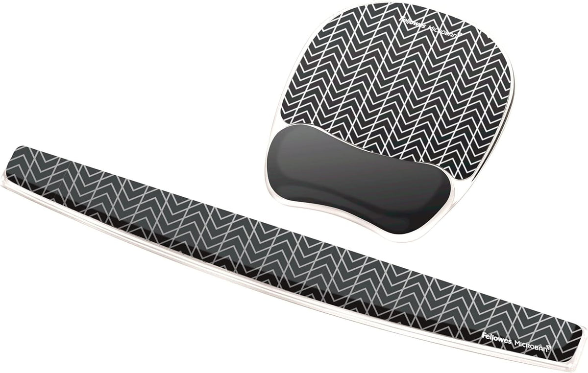 Photo Gel Mouse Pad Wrist Rest with MICROBAN - Black Chevron (9549901)