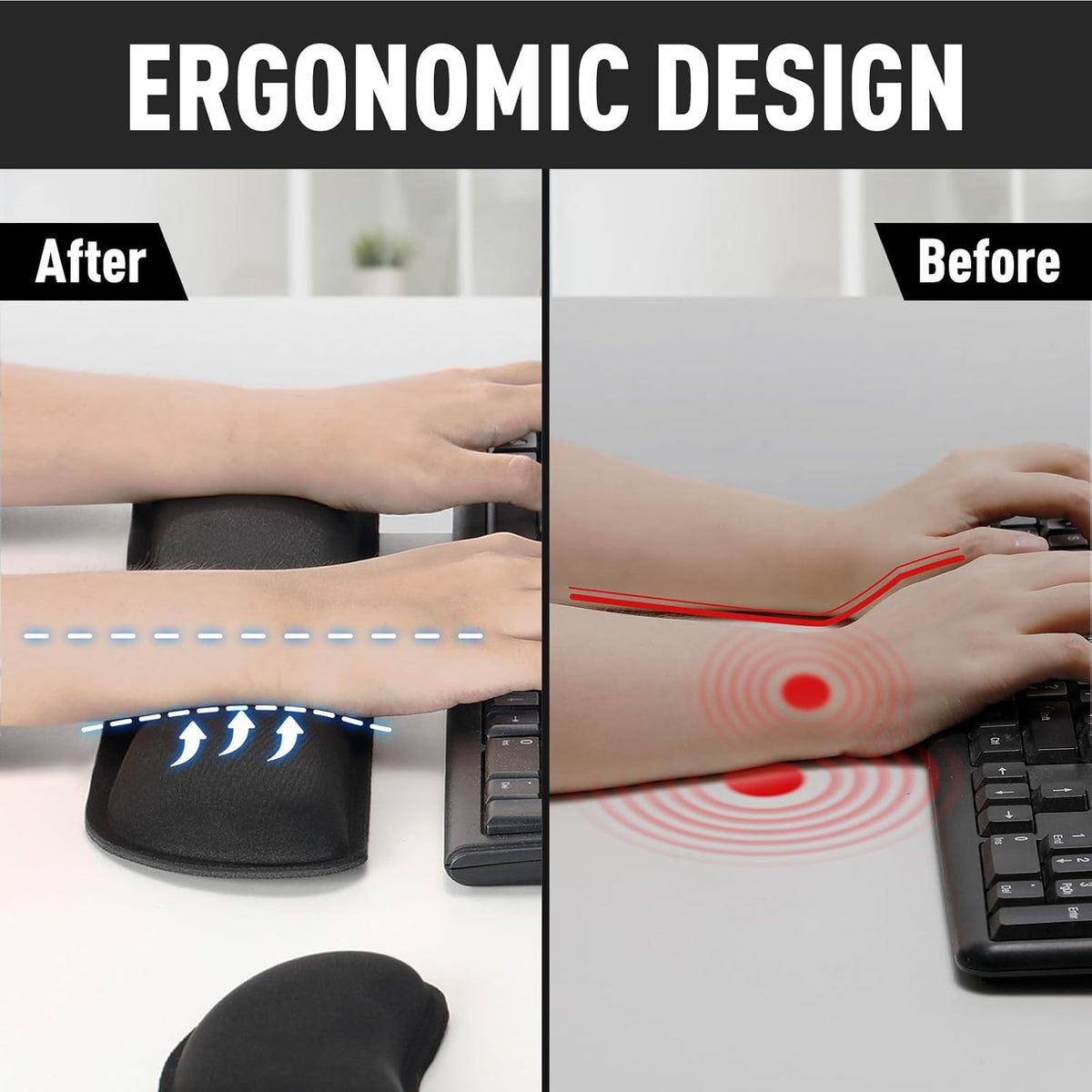 Upgrade Enlarge Silky and Superfine Fabric Gel Memory Foam Keyboard