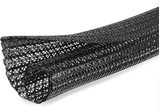 10ft - 1/2 inch Cord Protector Cable Sleeve Split Wire Loom Tubing for Power Cord Audio USB Cable, Cord Sleeve Cable Management for TV Computer, Cord Protectors from Pets Chewing, Black