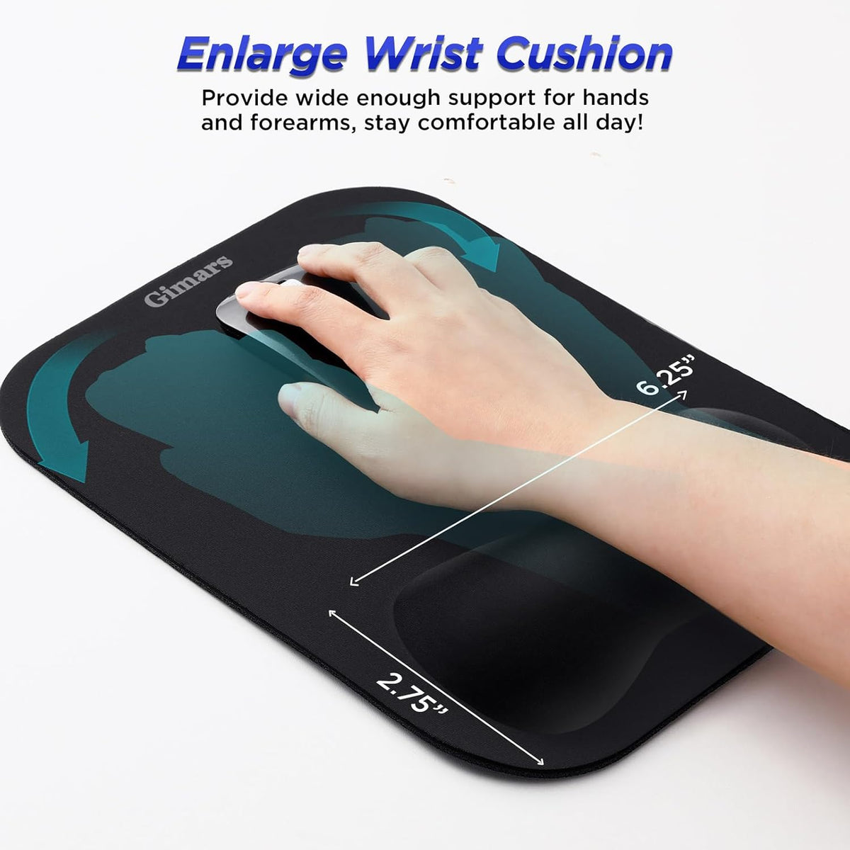 Large Smooth Superfine Fibre Memory Foam Ergonomic Mouse Pad Wrist