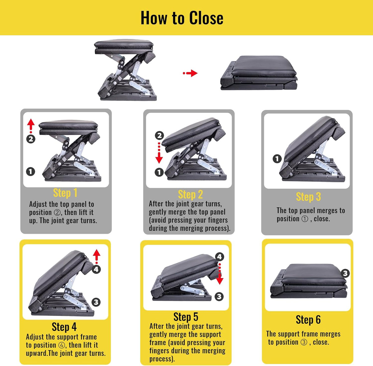Foot Rest for Under Desk at Work Enlarged, Ergonomic Footrest with Adjustable Height and Angle, Foldable Foot Stool with Removable Pad Massage Beads for Office Gaming Chair Black