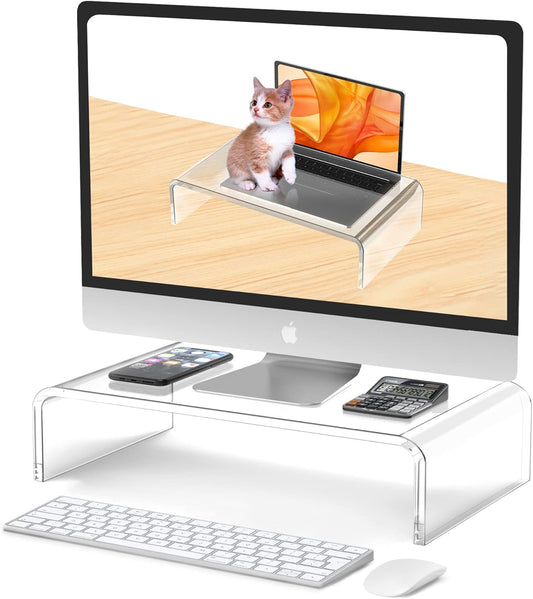 Acrylic Monitor Stand Riser Acrylic Laptop Stand