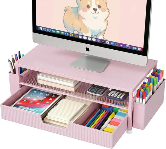 Desk Organizer and Accessories, 2-Tier, Pink
