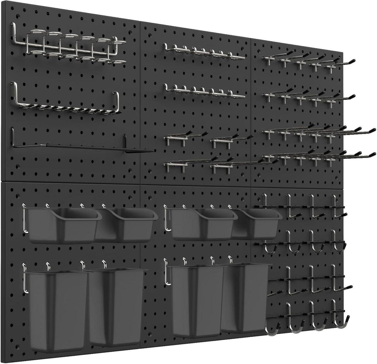 Peg Board Kit, Includes Pegboard and Accessories, Black