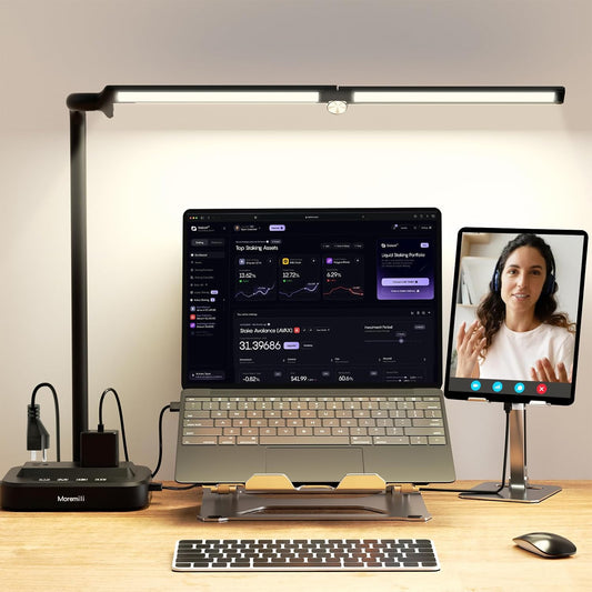 LED Desk Lamp : Desk Light Double Head Adjustable