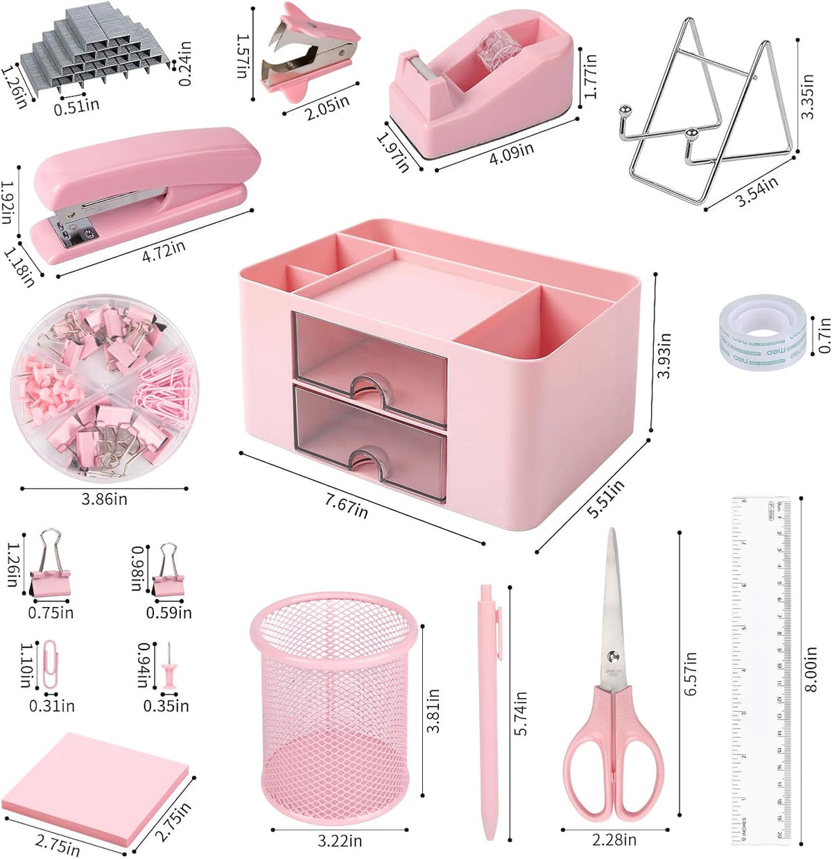 Pink Desk Organizers and Accessories 12+