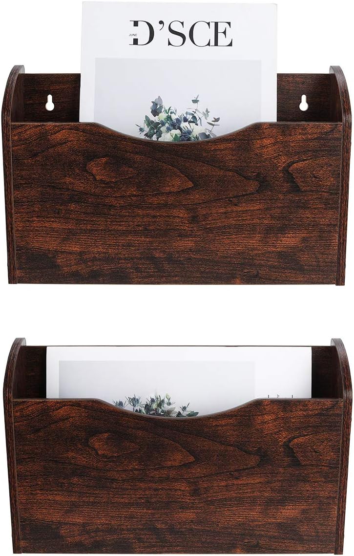 Wall File Holder Wall Mounted Wood Hanging File Organizer