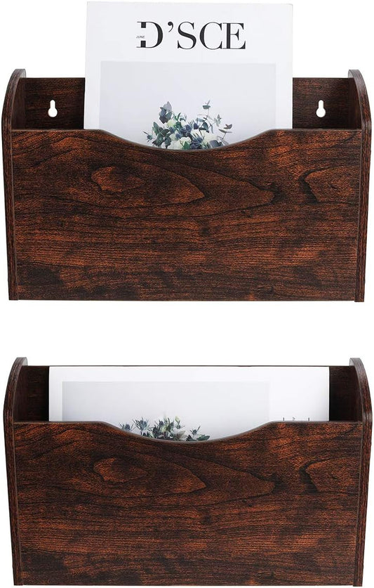 Wall File Holder Wall Mounted Wood Hanging File Organizer