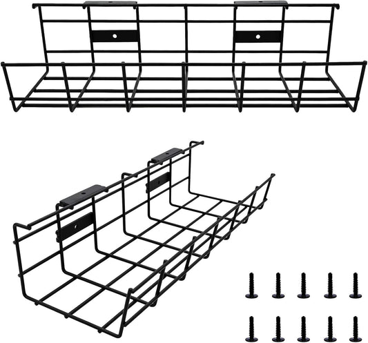 Under Desk Cable Management- Cord Organizer. Metal Wire Cable