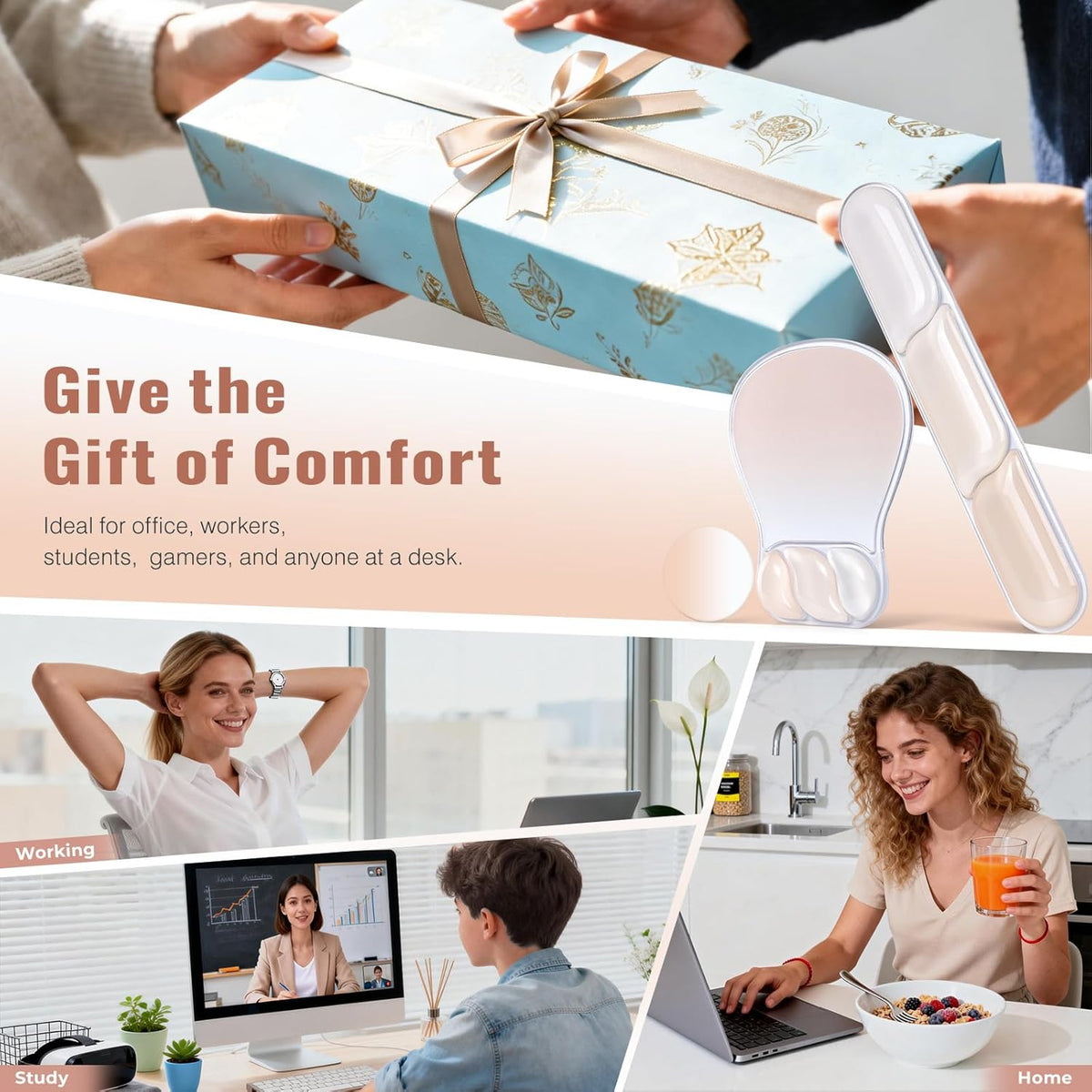 Mouse Pad with Wrist Rest Set Gel Ergonomic Keyboard Wrist Support