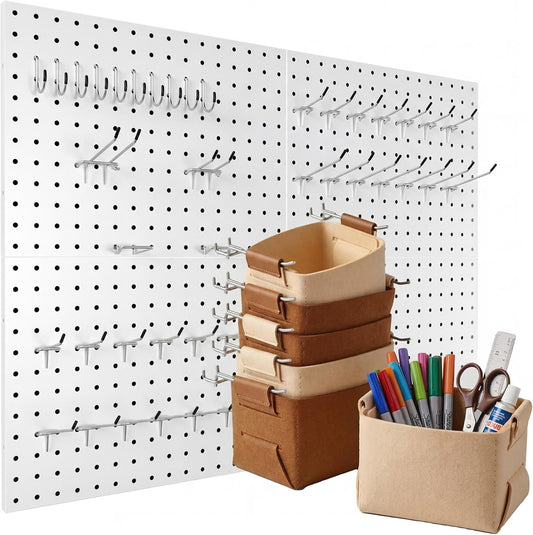 Peg Board, Metal PegBoard Organizer with Accessories