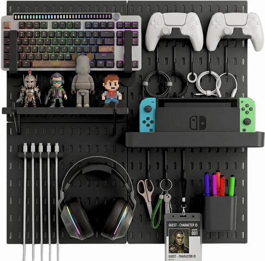 Peg Board Wall Organizer, Black