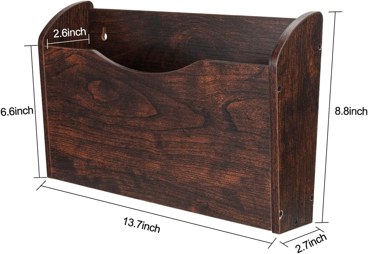 Wall File Holder Wall Mounted Wood Hanging File Organizer