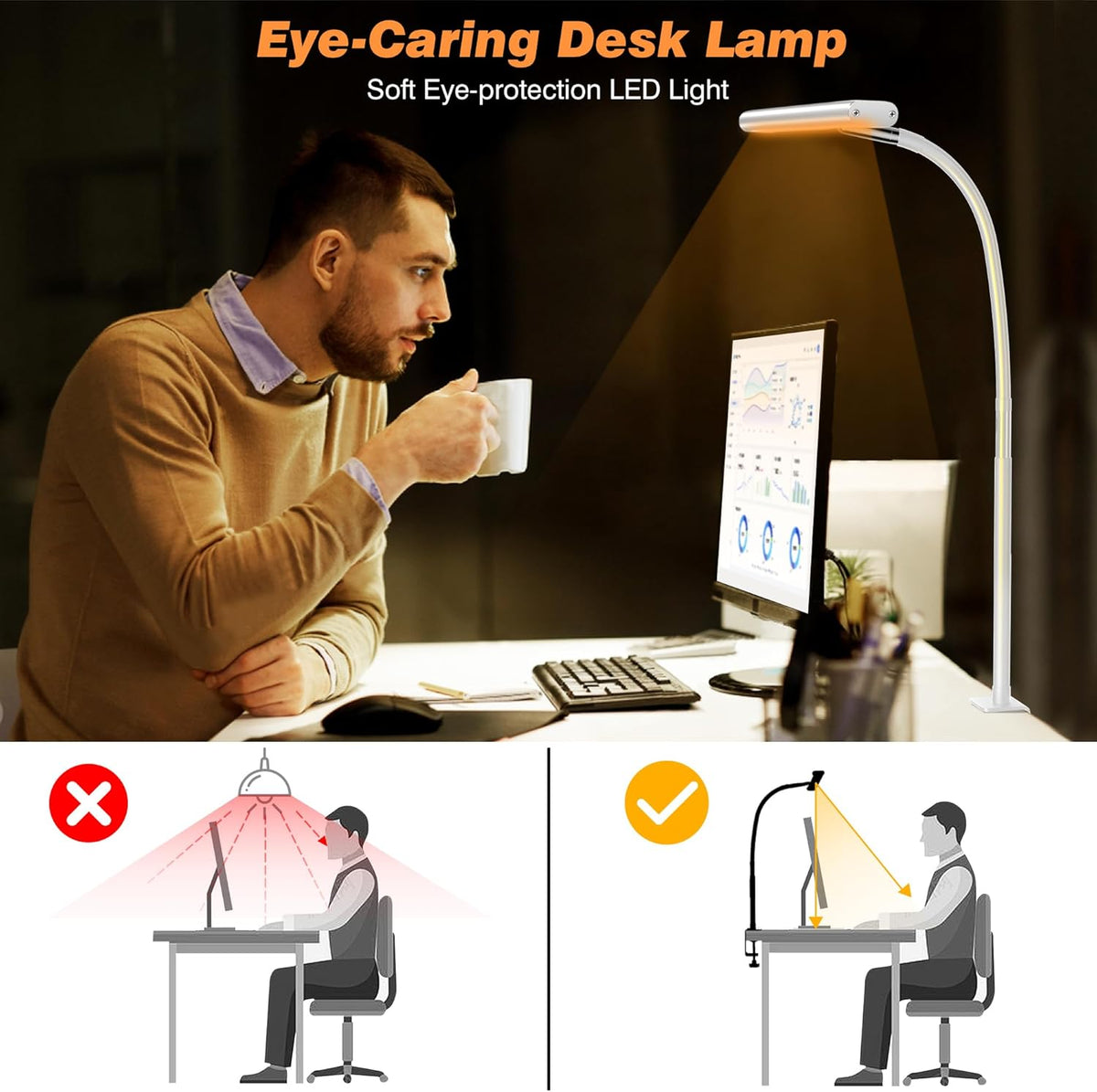 LED Desk Lamp, White