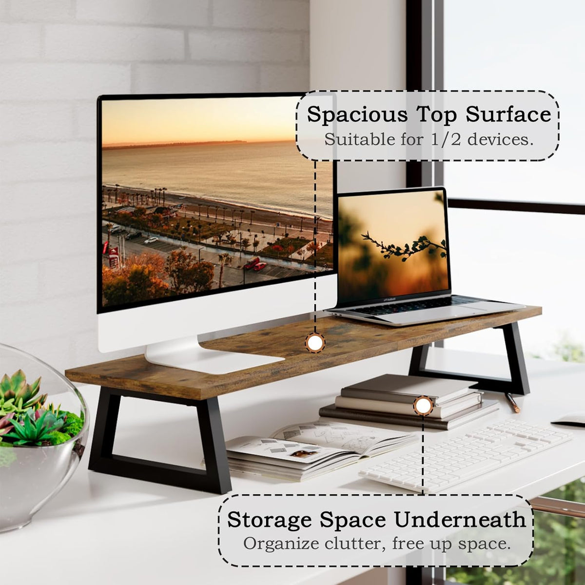 31.5 inch Dual Monitor Riser for 2 Monitors