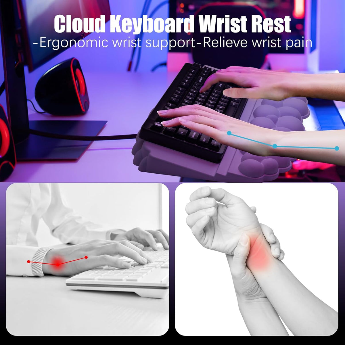 Ergonomic Wrist Rest, White