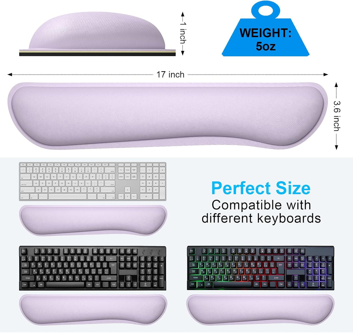 Enlarge Keyboard Wrist Rest, Purple